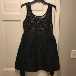 Black satin party dress